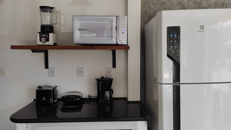 Full-size fridge, microwave, oven, stovetop