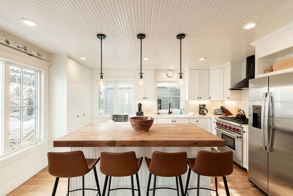 Gourmet Kitchen with a Butcher Block Center Island
