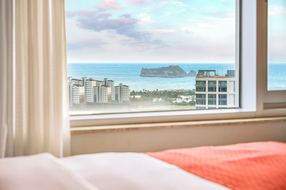 Deluxe Double Room, 1 Bedroom, Non Smoking, Ocean View | Hypo-allergenic bedding, down comforters, individually furnished, desk