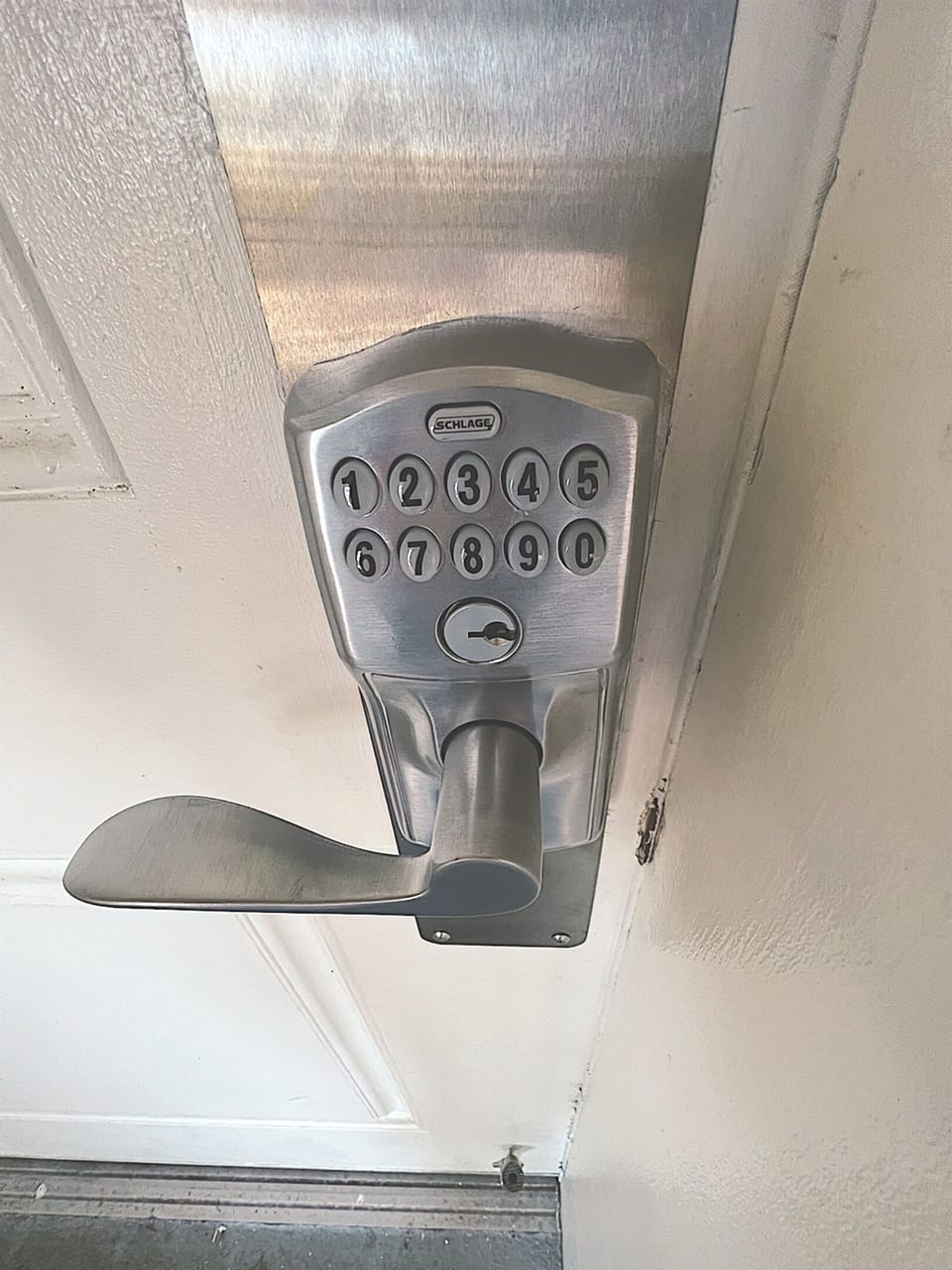Keyless entry system with a unique code that activates / deactivates for safety.