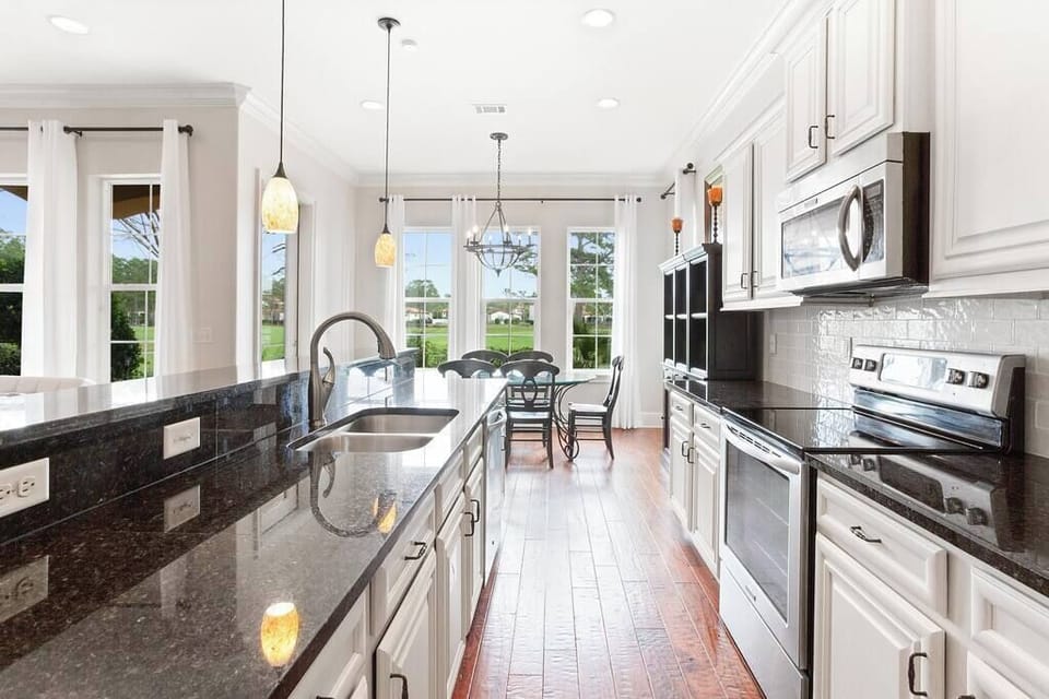 Kitchen looking out to the golf course