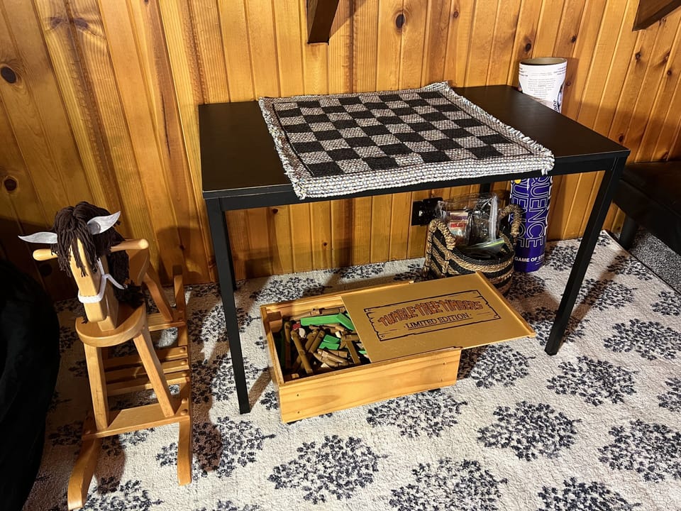 Game area in upstairs loft. 