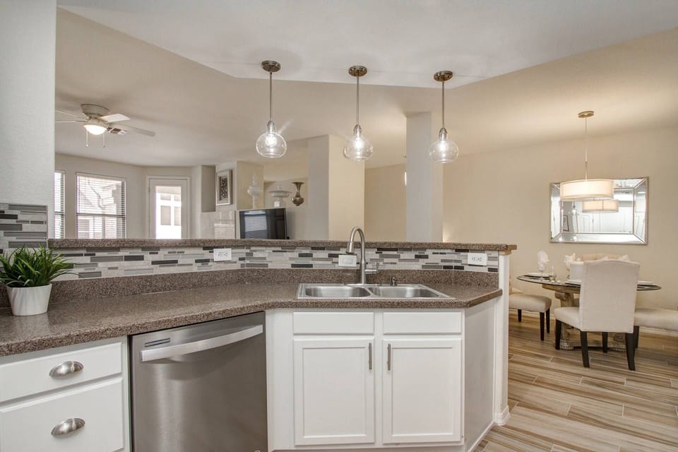 Looking out from the upgraded kitchen!
