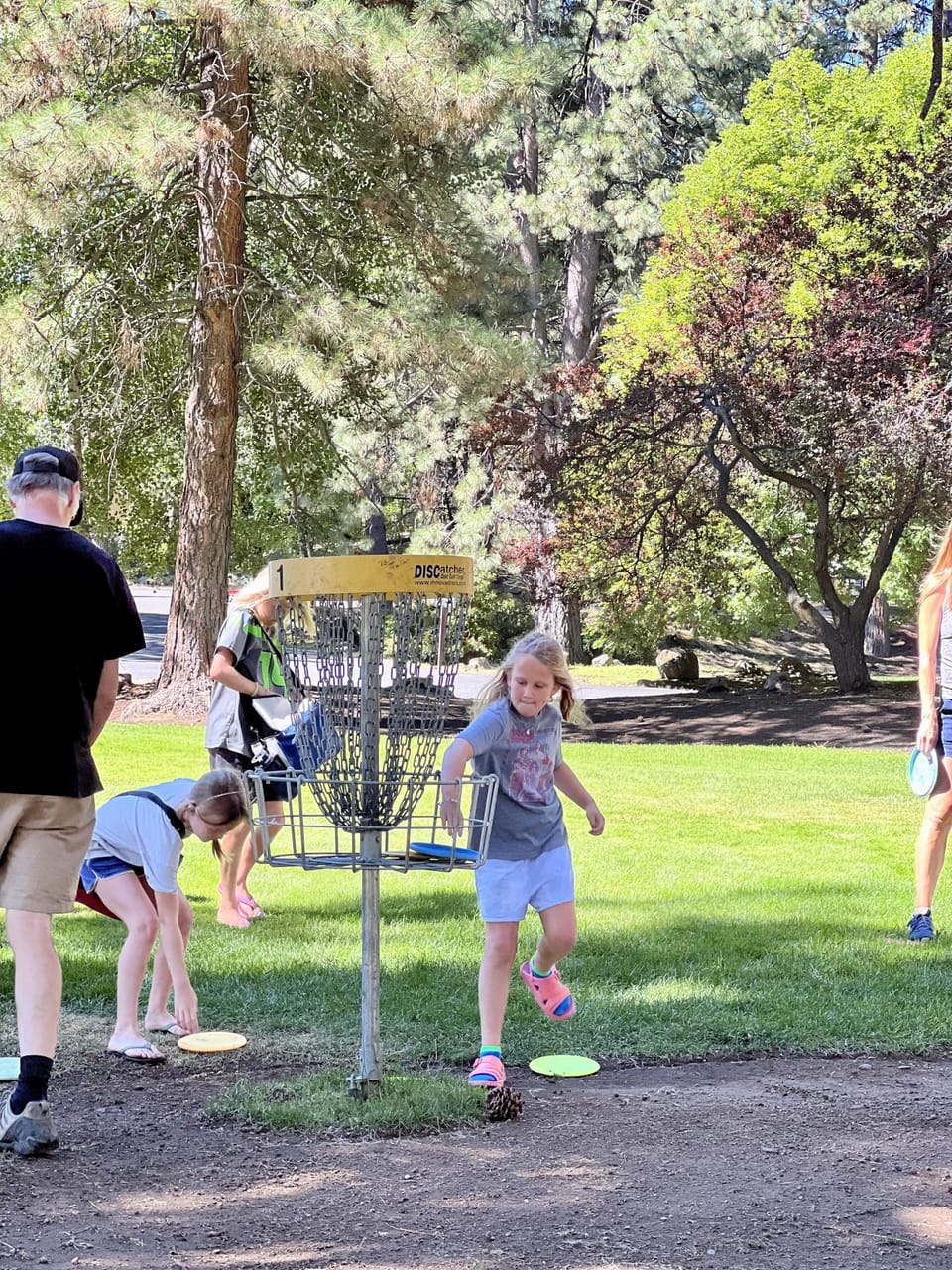 Disc golf equipment available in the lobby. 