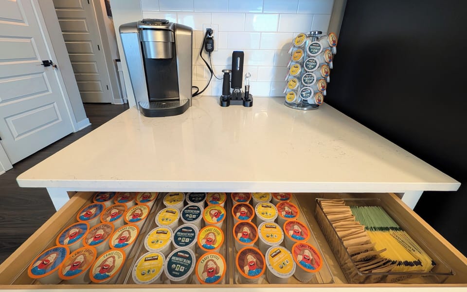 We offer complementary coffee pods and sweeteners for use during your stay