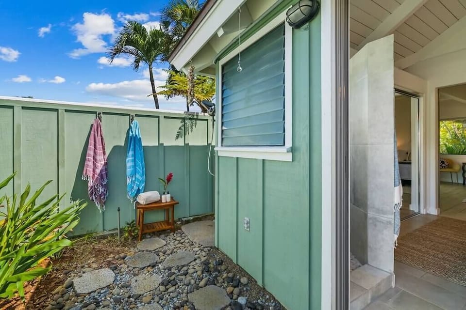 Private Tropical Outdoor Shower off the Master Bathroom