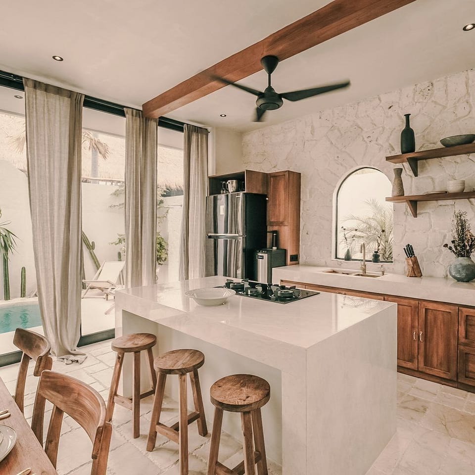Luxury Villa | Private kitchen | Full-size fridge, oven, stovetop, griddle