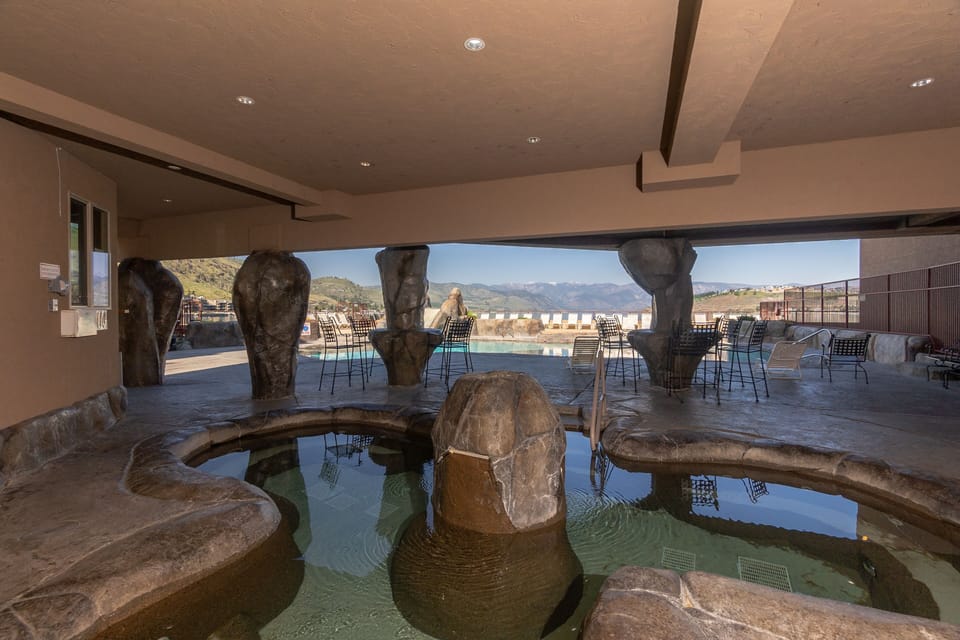 Soak in the hot tub open year round!