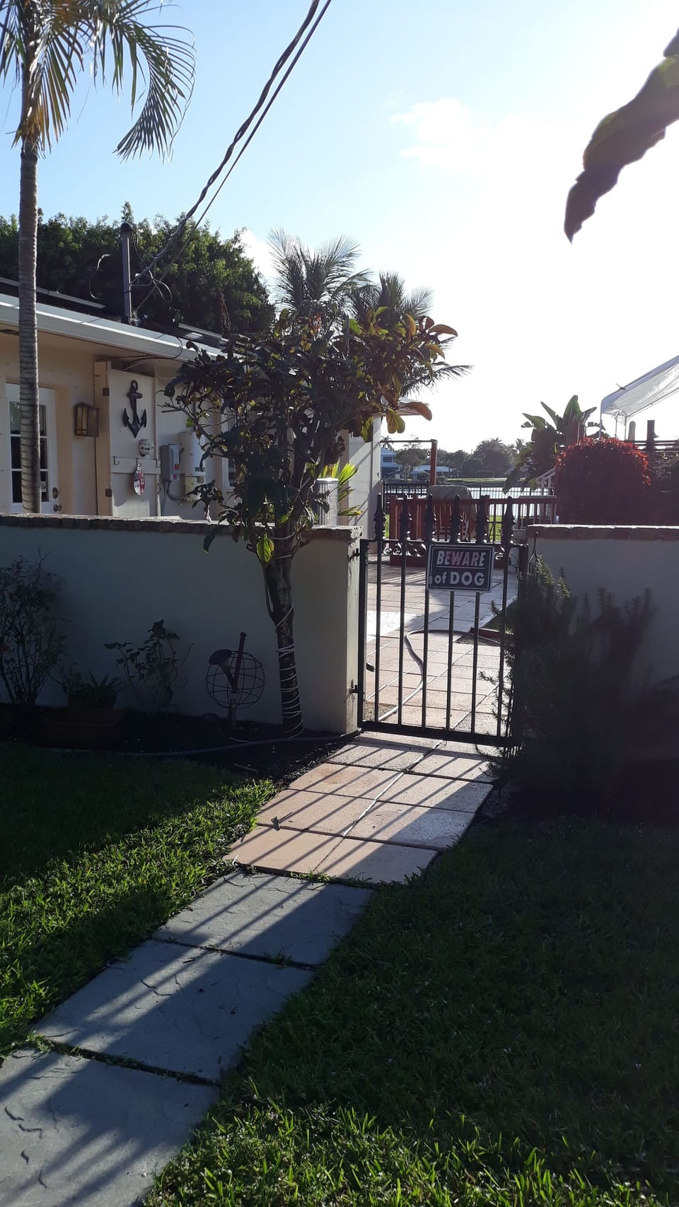 Entrance to gated patio