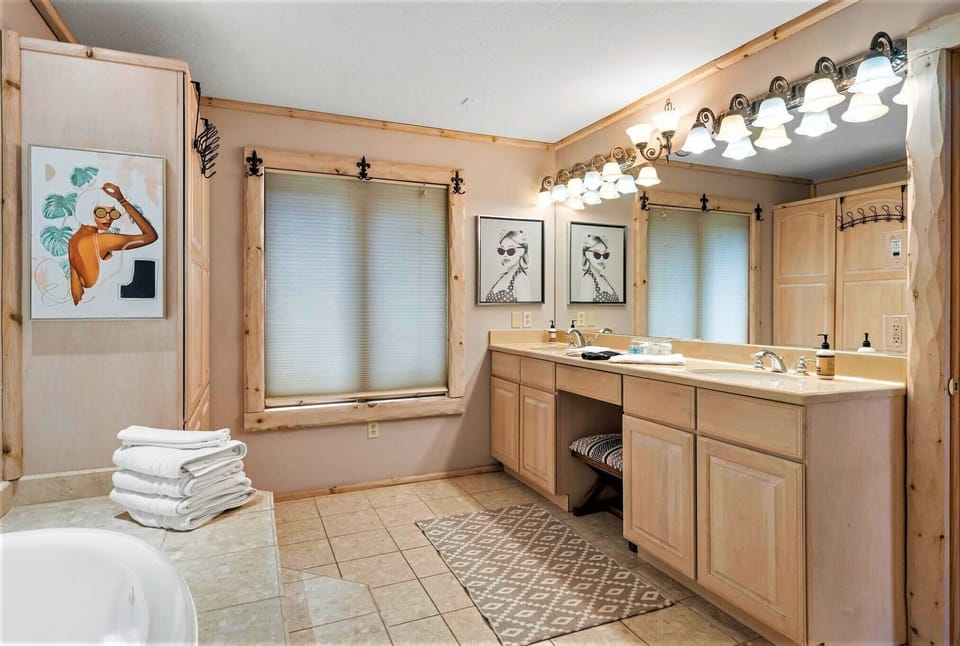 Master bathroom with full vanity and double sinks