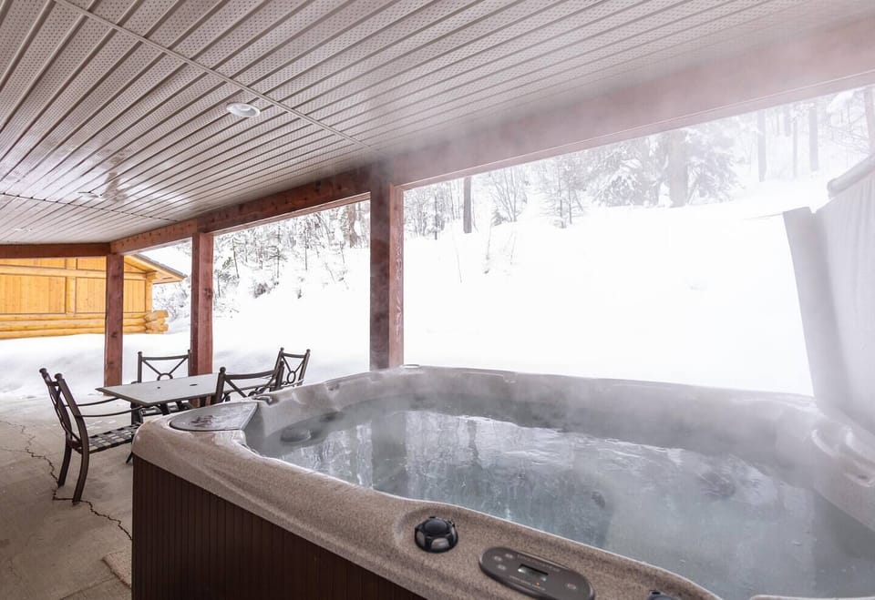 Hot tub out the back door. 