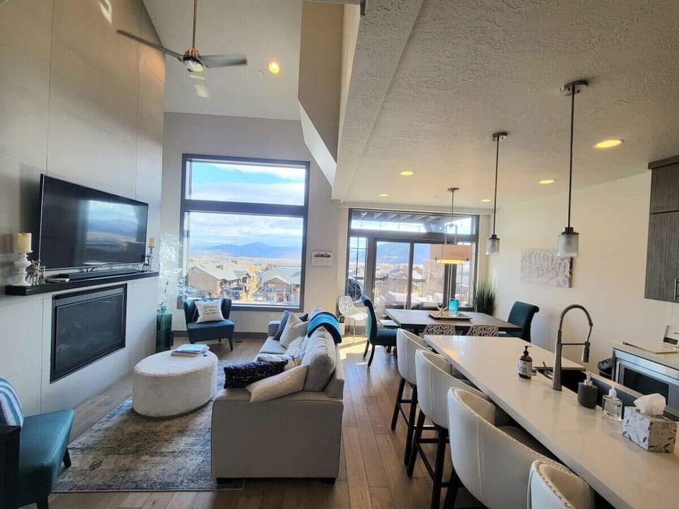 Open Living Room with big windows