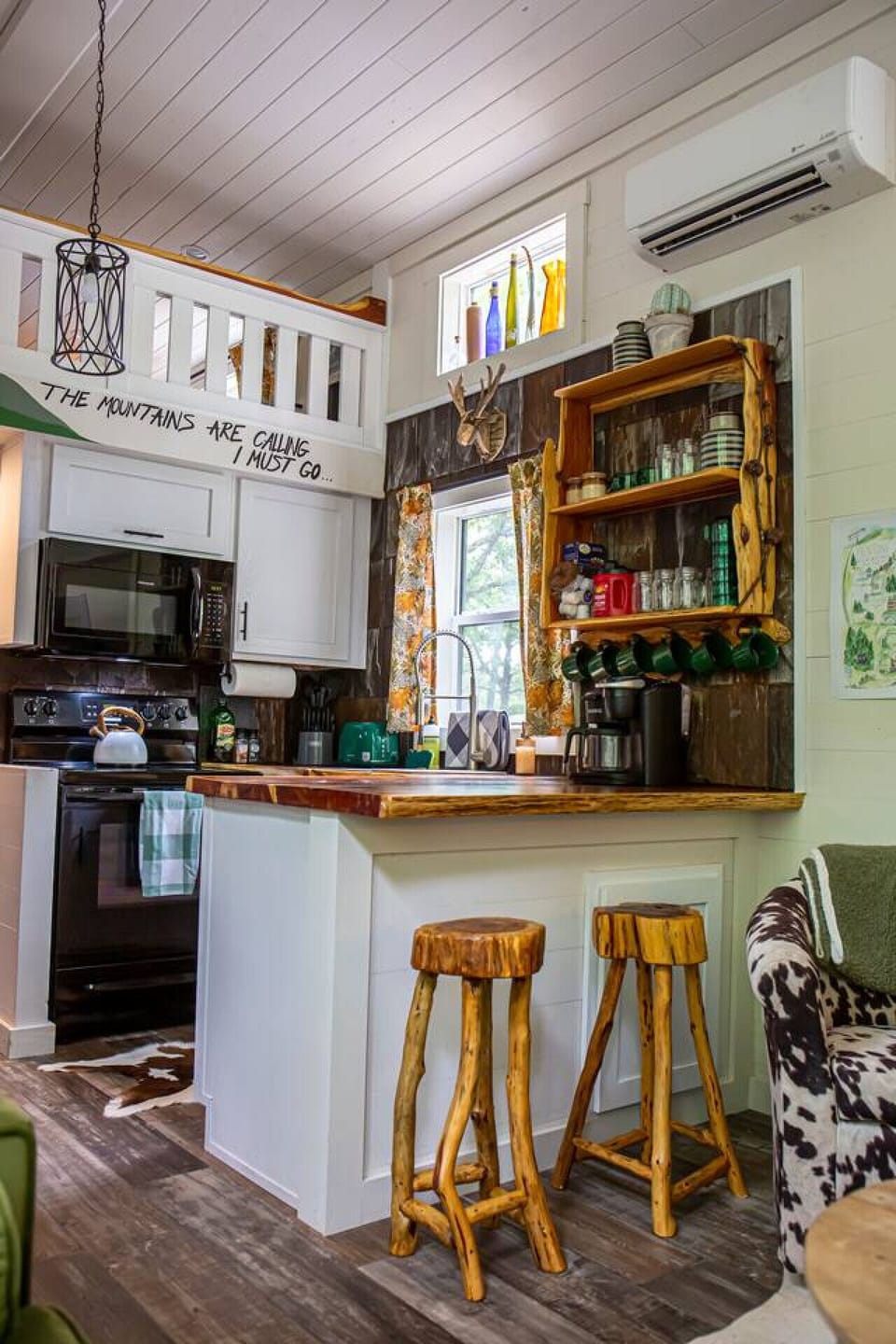Well stocked kitchen and coffee nook.