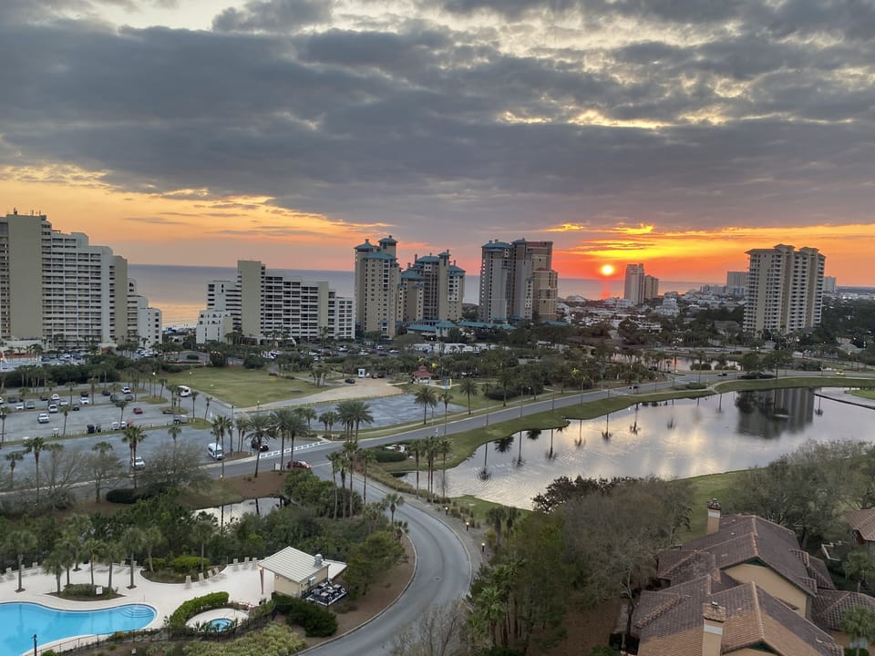 Stunning sunset views from the Luau balcony. 