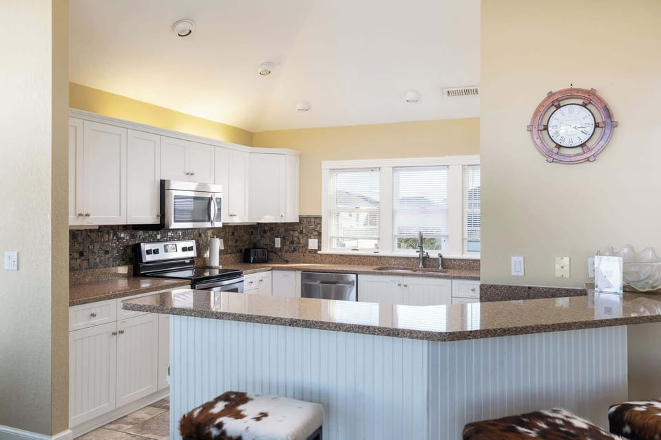 A kitchen island with seating 