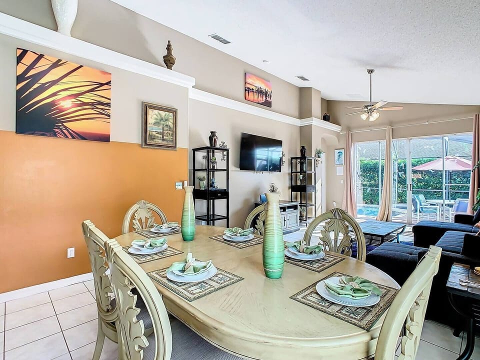 Bright dining area perfect for family meals and conversations.
