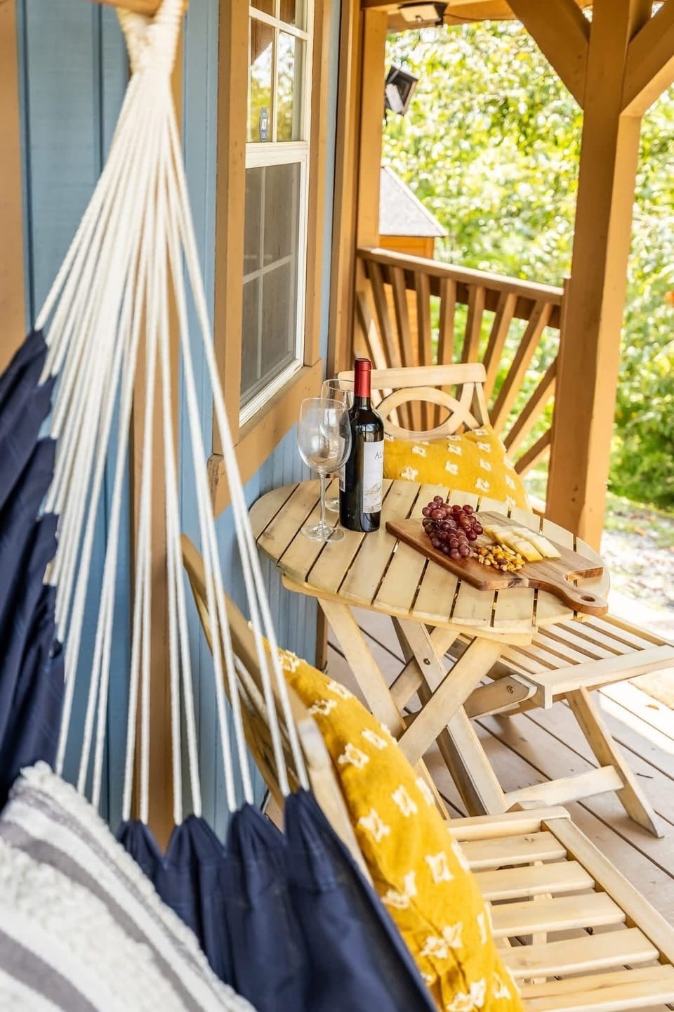 Enjoy the relaxation of a front porch swing