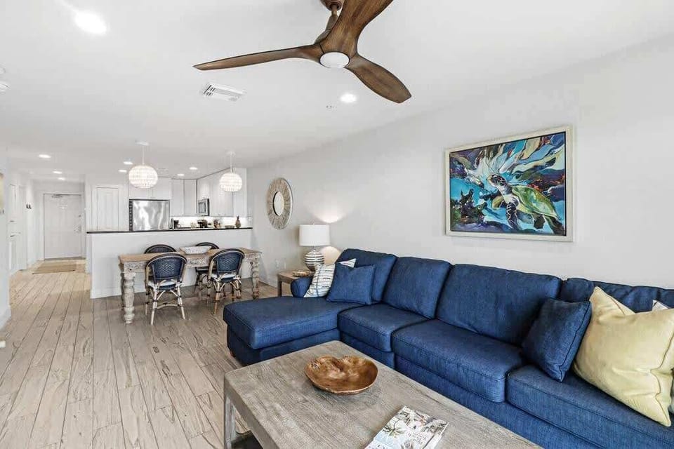 Relax and Unwind: Enjoy Cable TV Entertainment with Breathtaking Views of the Gulf Coast from Your Living Room