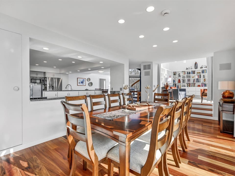 Dining table that extends to seat 16+