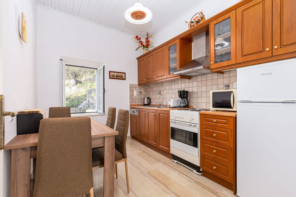 Panoramic Villa, 2 Bedrooms, Non Smoking, Sea View | Private kitchen | Full-size fridge, microwave, oven, stovetop