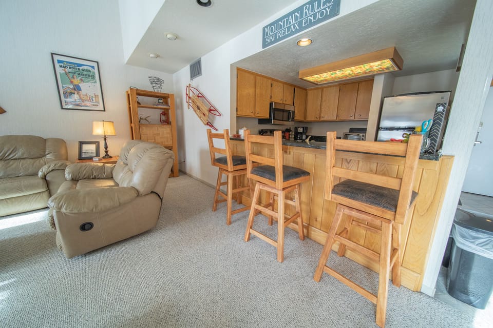 Convenient bar stool seating