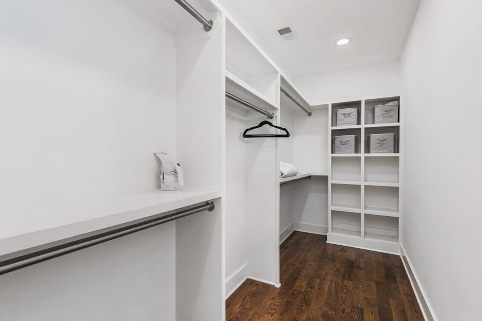 Massive walk in closet attached to the primary bedroom.