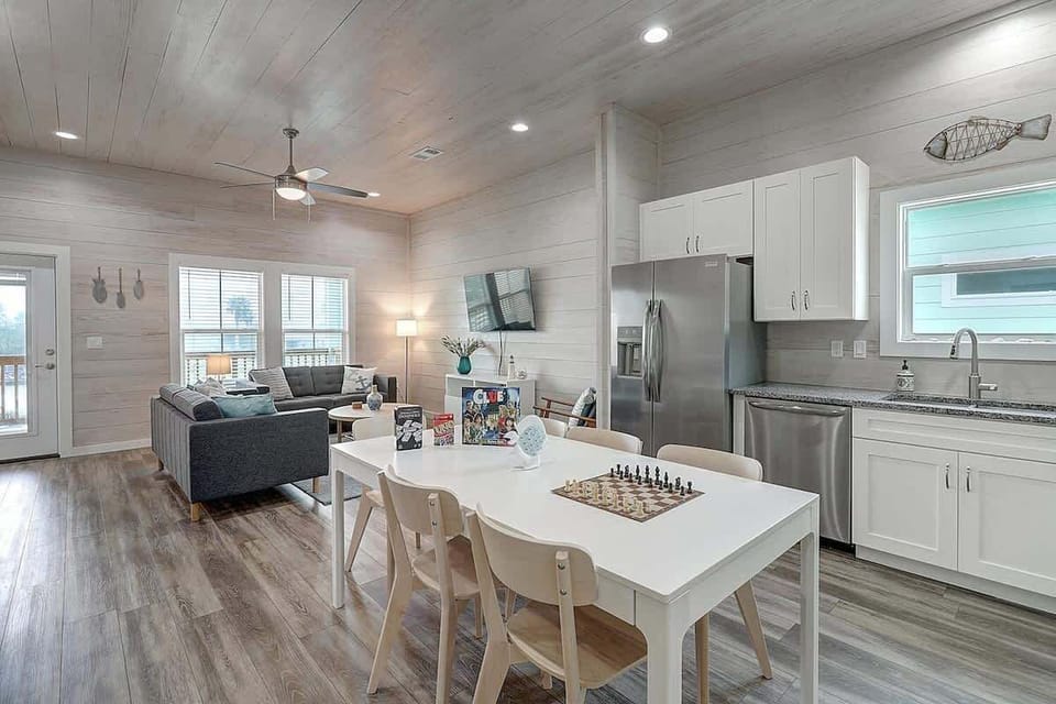 Open Living, Dining, and Kitchen. 