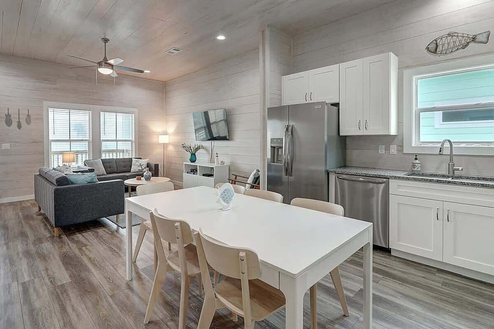 Open Living, Dining, and Kitchen. 
