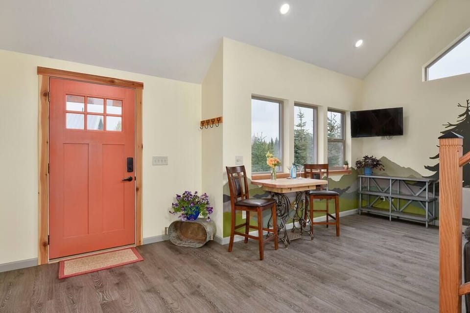 Have a wonderful meal or sip coffee while enjoying the view from the large windows