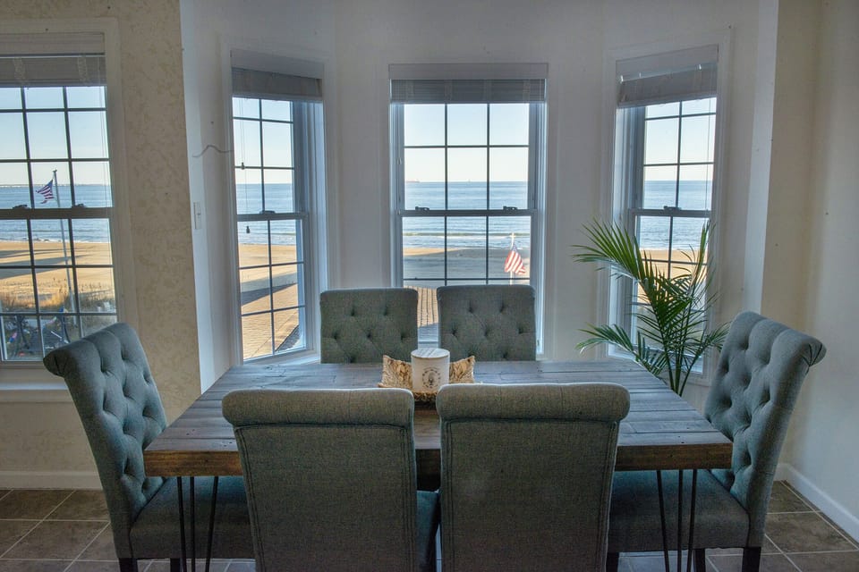 Dining room with beach views