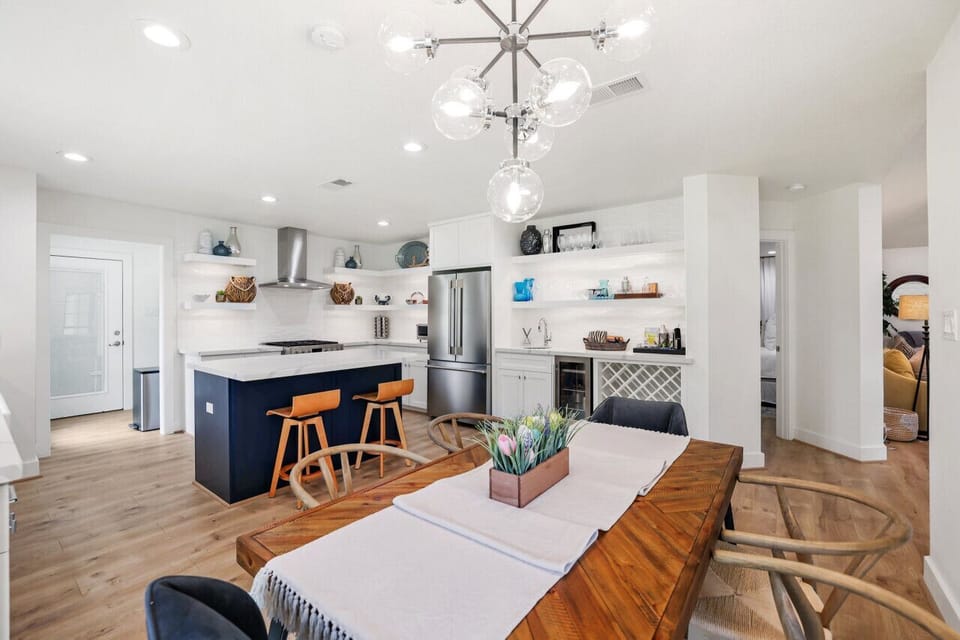 Fully stocked kitchen with great counter space and large island
