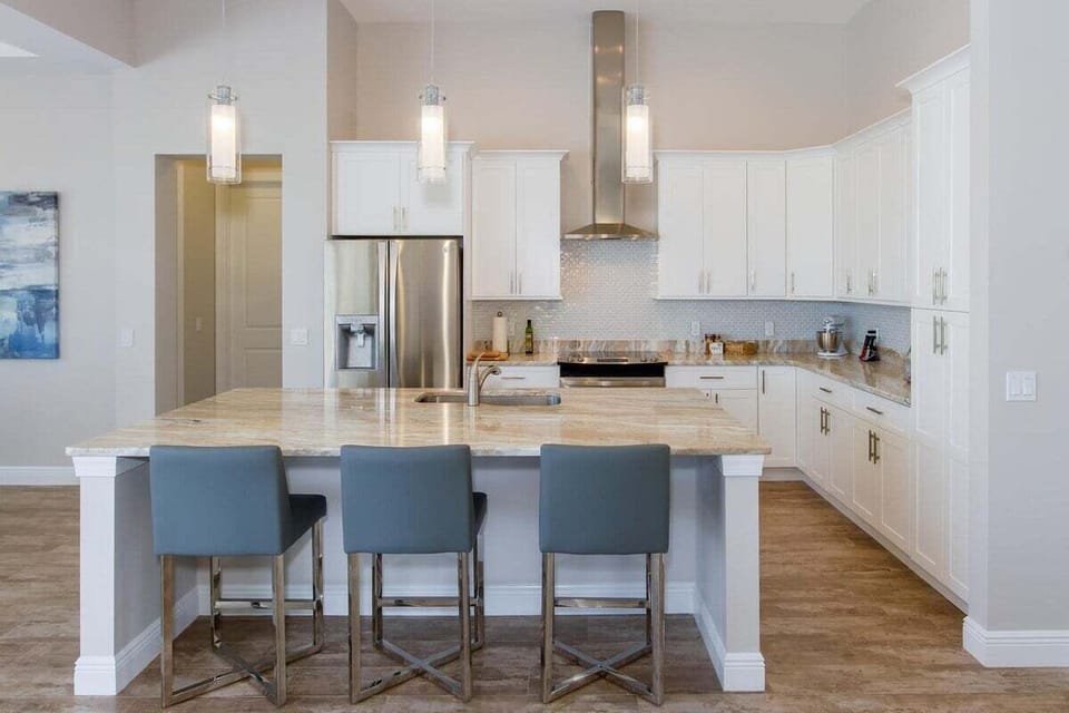 Kitchen Features Lots of Cabinets and Stainless Appliances