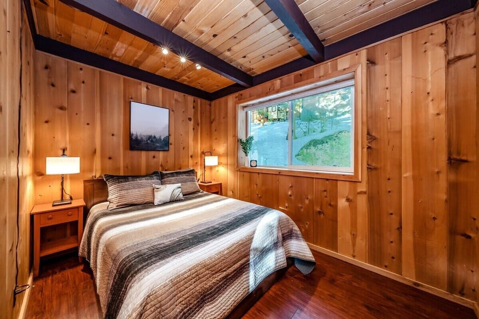 Enjoy new comfortable mattresses and plush linens to make your stay comfortable and memorable! Bedroom one is locate downstairs across from the bathroom.