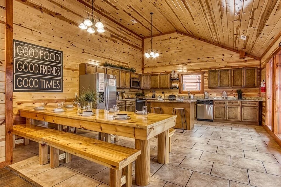 Eat, Drink and Be Beary's kitchen and dining area