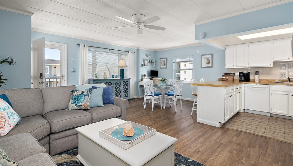 Open floor plan with  space for the entire family