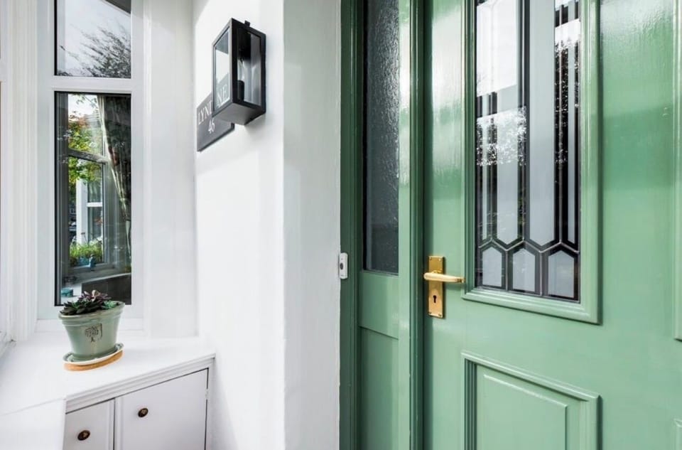 Front door inside porch