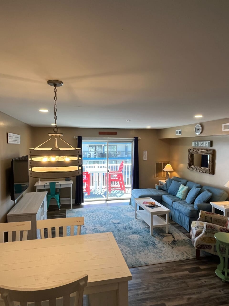 A view of the living area as you enter the condo