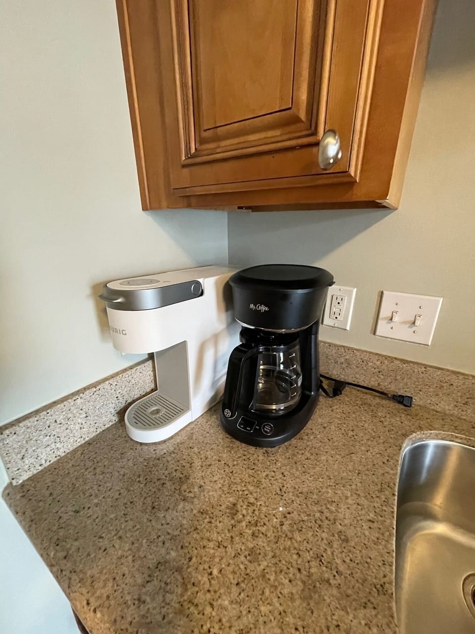 Coffee anyone? I have provided both a Mr Coffee and a Kurig for your convenience