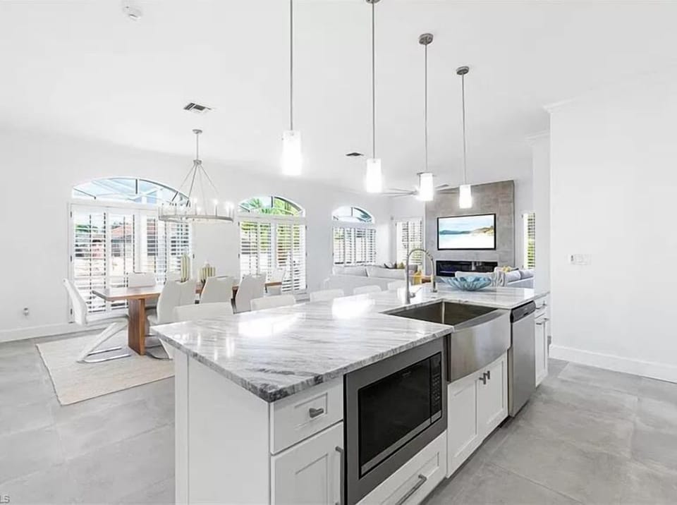 Open-Concept Kitchen and Dining with Center Island