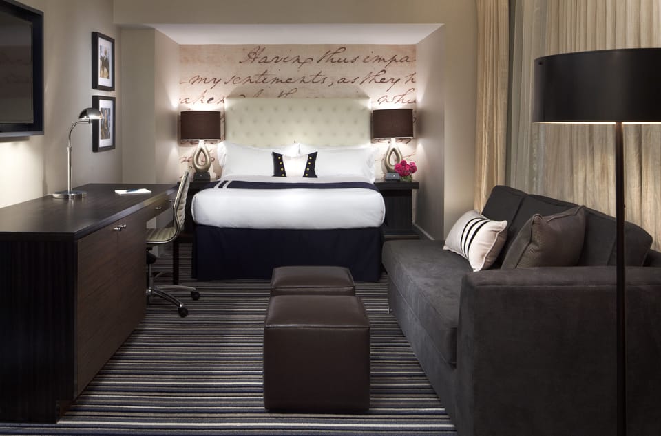 Frette Italian sheets, premium bedding, down comforters, minibar