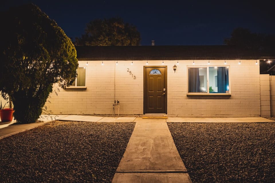 The house includes lights scheduled on a timer!