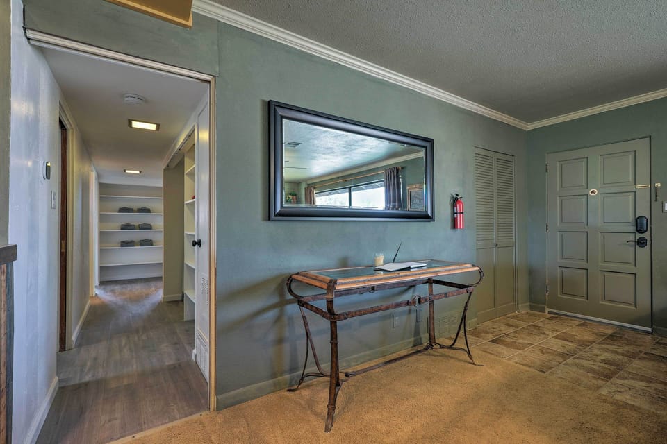 Front door features keypad entry for self-check in