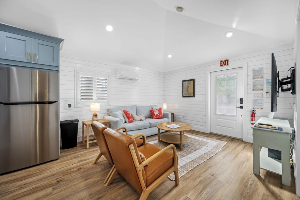 Spacious living area with comfortable seating.