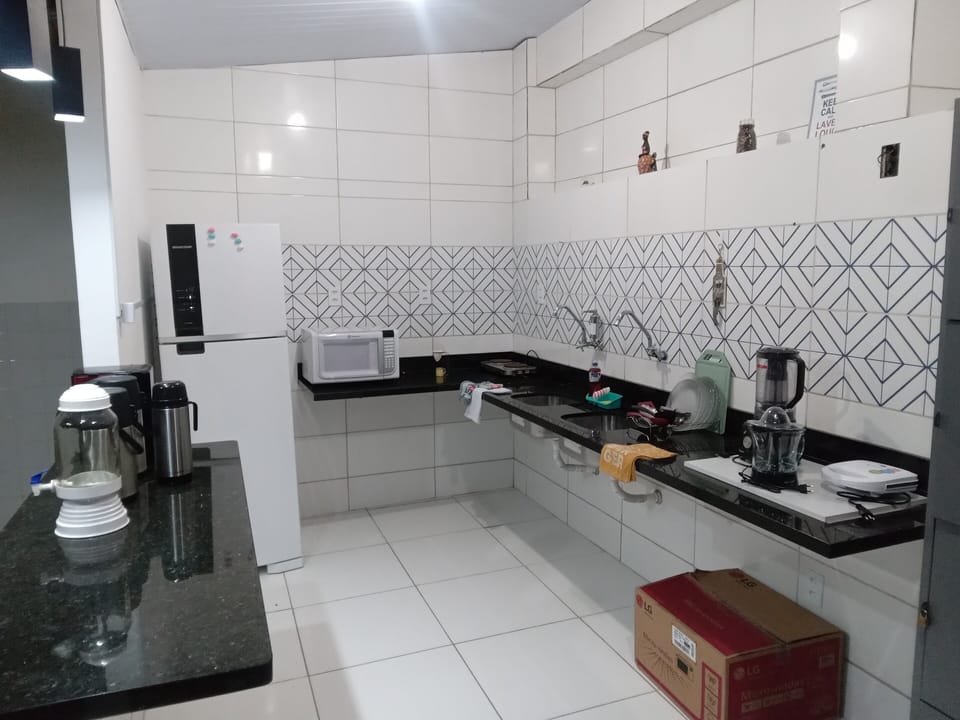 Full-size fridge, microwave, toaster, blender