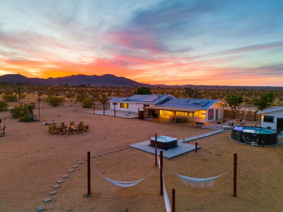 Golden-hour skies over Magic Hour House.Managed by @desertspiritproperties