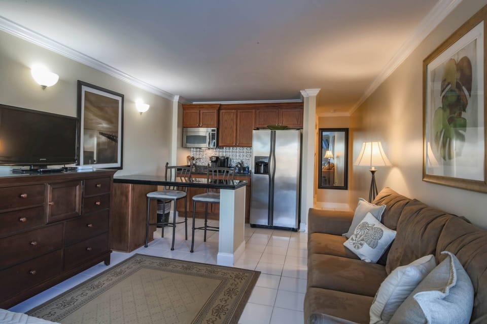 When you enter Ketch Studio, you will find this kitchenette and seating area.