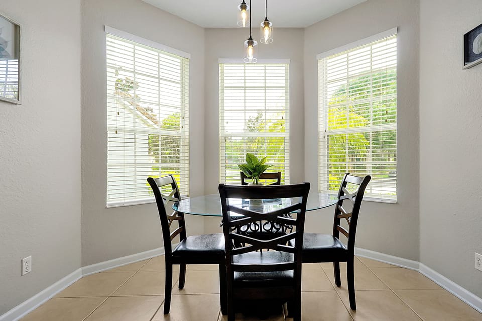 Breakfast nook facing the playground and front yard.