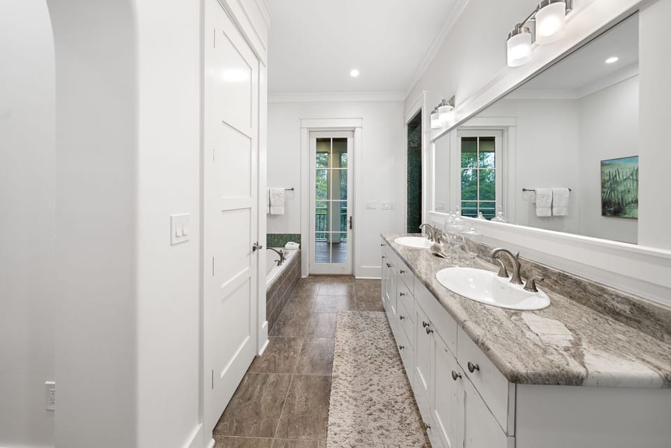 All Decked Out | 2nd Floor Master Bathroom | The Preserve at Grayton Beach | 30A