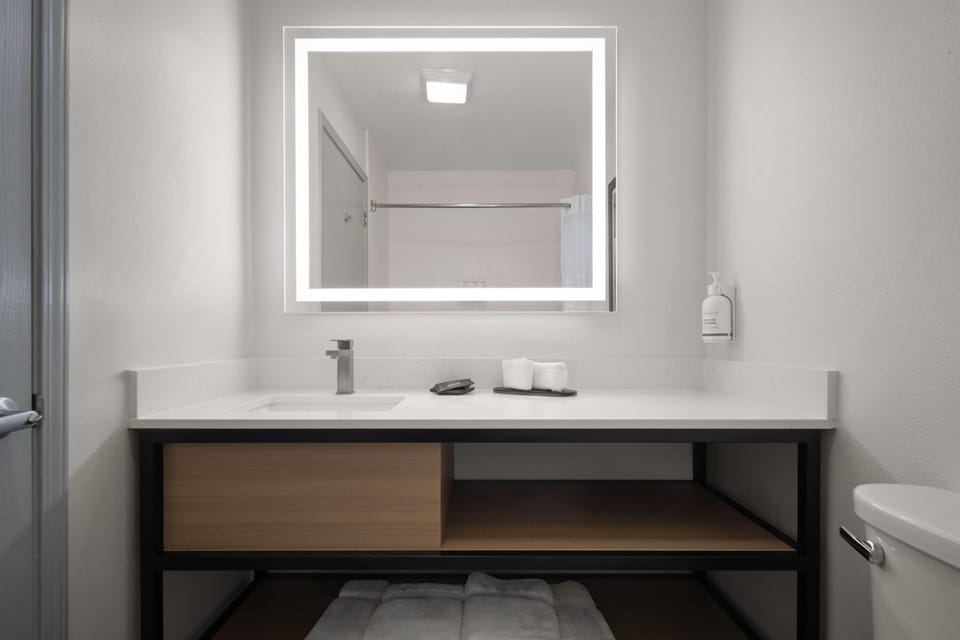 Suite, 1 King Bed, Non Smoking | Bathroom | Combined shower/tub, free toiletries, hair dryer, towels