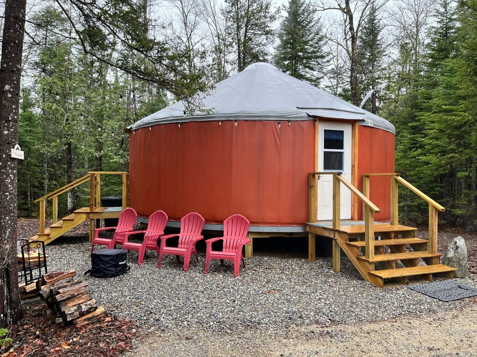 Outside the Pleasant, solo stoves year round